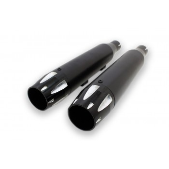 BLACK MUFFLERS EXHAUSTS  3" SLIP-ON WYATT GATLING® REVOLVER FOR HARLEY DAVIDSON XL SPORTSTER '14-'19