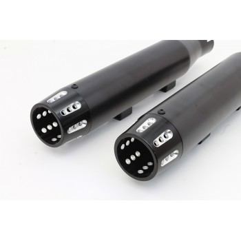 SCARICHI MARMITTE SLIP-ON 3" WYATT GATLING® REVOLVER SLOTTED NERI PER HARLEY DAVIDSON XL SPORTSTER '14-'19