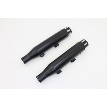 BLACK MUFFLERS EXHAUSTS  3" SLIP-ON WYATT GATLING® REVOLVER SLOTTED FOR HARLEY DAVIDSON XL SPORTSTER '14-'19