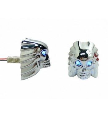LuckyBike Skull Bolt Blue – Motorcycle & Car License Plate Bolt Stud – Set Of 2