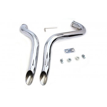 POT D'ÉCHAPPEMENT WYATT GATLING® DRAG PIPES COURT COURBÉ 1-3/4" CHROME HARLEY DAVIDSON XL SPORTSTER '07-'13