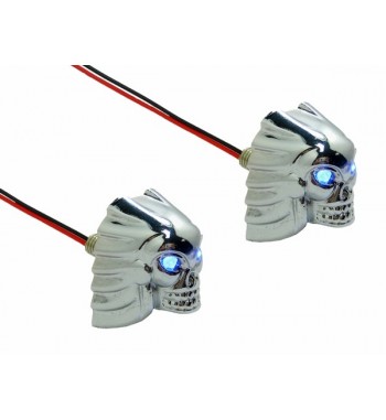 DADI PERNI PORTATARGA TESCHIO A LED BLU MOTO CUSTOM E HARLEY