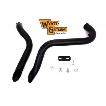 EXHAUSTS SYSTEM WYATT GATLING® DRAG PIPES SHORT CURVED 1-3/4" CHROME HARLEY DAVIDSON XL SPORTSTER '07-'13