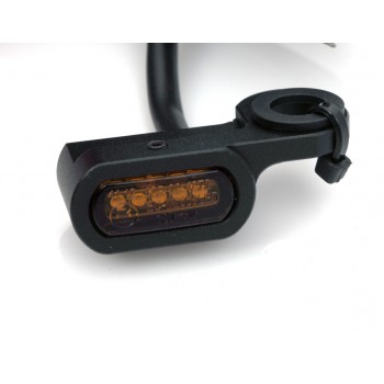 MINI BLINKER SCHWARZ DRAG LED BERNSTEIN EU-ZULASSUNG FUER LENKER FÜR HARLEY DAVIDSON FXS/FLS SOFTAIL '15-'17