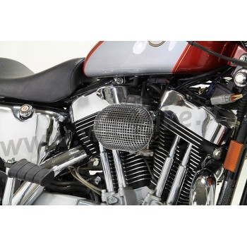 AIR CLEANER KIT BOX WYATT RETRO STYLE OVAL CHROME HARLEY DAVIDSON XL SPORTSTER '07-'19