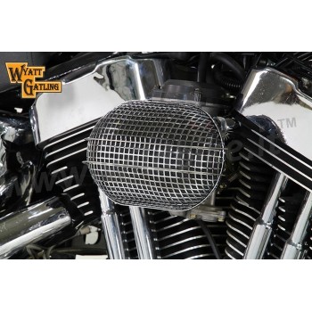 KIT FILTRO ARIA WYATT RETRO STYLE OVALE CROMATO HARLEY DAVIDSON XL SPORTSTER '07-'19