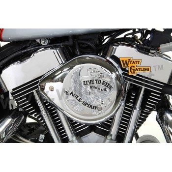 FILTRE A AIR KIT WYATT TEARDROP AIGLE LIVE TO RIDE CHROME HARLEY DAVIDSON XL SPORTSTER '07-'19
