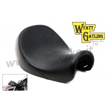 BLACK LEATHER SOLO SEAT CLASSIC BUCKET FOR HARLEY DAVIDSON XL SPORTSTER '04-'19