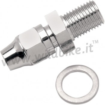 RACCORD DE FREIN UNIVERSEL CHROME DROIT MALE 3/8"-24 MOTOCYCLETTE ET HARLEY DAVIDSON