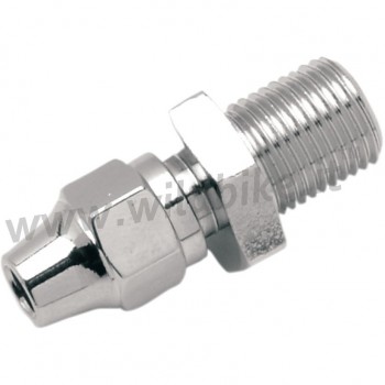 RACCORD DE FREIN UNIVERSEL CHROME DROIT MALE 7/16"-24 MOTOCYCLETTE ET HARLEY DAVIDSON
