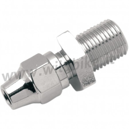 CHROME UNIVERSAL BRAKE FITTING STRAIGHT MALE 7/16"-24 MOTORCYCLE AND HARLEY DAVIDSON