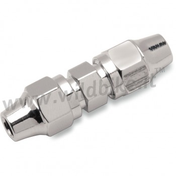 CHROME UNIVERSAL BRAKE FITTING STRAIGHT JUNCTION 3/16" MOTORCYCLE AND HARLEY DAVIDSON