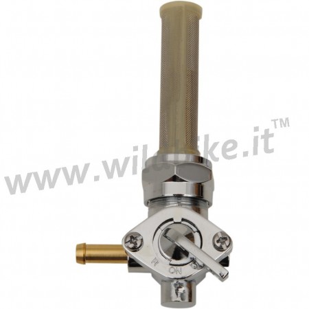 RUBINETTO CROMATO 22 MM. UNIVERSALE ANGOLO 90° DA SERBATOIO MOTO E HARLEY DAVIDSON