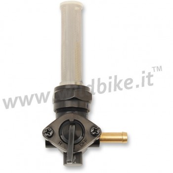 RUBINETTO NERO 22 MM. UNIVERSALE ANGOLO 90° INDIETRO DA SERBATOIO MOTO E HARLEY DAVIDSON
