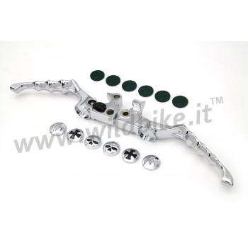 LEVE FRENO E FRIZIONE OSSA DI SCHELETRO CROMATE PER HARLEY DAVIDSON XL SPORTSTER '04-'13