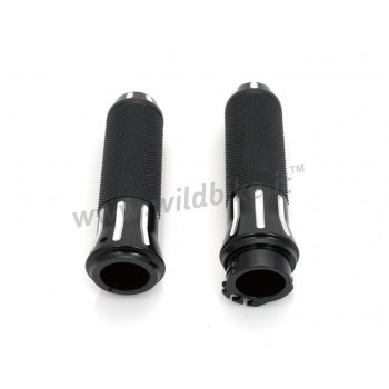 GRIPS ALUMINUM BLACK CUT COBRA FOR HARLEY DAVIDSON MOTORCYCLE