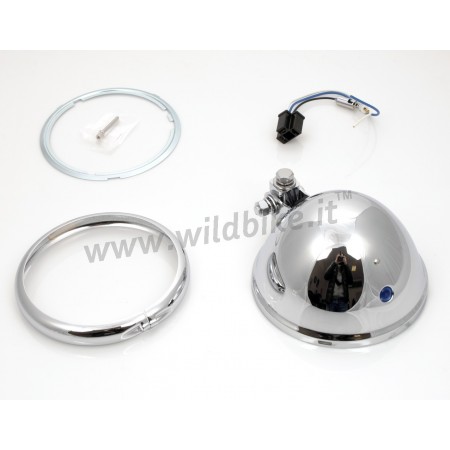 CHROME 5 3/4" 145 MM MOUNT HEADLIGHT SHELLS MOTORCYCLE