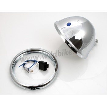 CHROME 5 3/4" 145 MM MOUNT HEADLIGHT SHELLS MOTORCYCLE
