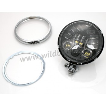 CHROME 5 3/4" 145 MM MOUNT HEADLIGHT SHELLS MOTORCYCLE