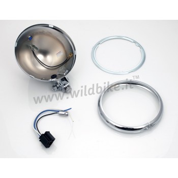 CHROME 5 3/4" 145 MM MOUNT HEADLIGHT SHELLS MOTORCYCLE