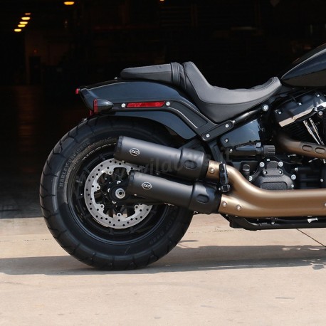 SILENCIEUX ÉCHAPPEMENTS SLIP- ON S&S GRAND NATIONAL NOIR MATTE POUR HARLEY DAVIDSON SOFTAIL FAT BOB 2018