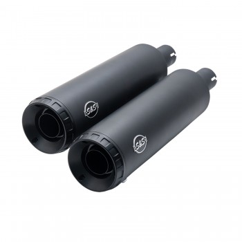SILENCIEUX ÉCHAPPEMENTS SLIP- ON S&S GRAND NATIONAL NOIR MATTE POUR HARLEY DAVIDSON SOFTAIL FAT BOB 2018