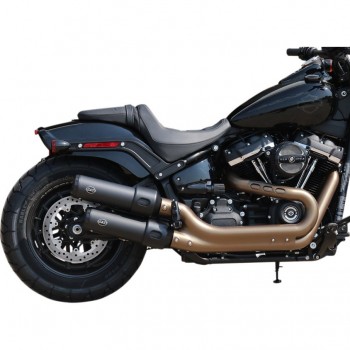 SILENCIEUX ÉCHAPPEMENTS SLIP- ON S&S GRAND NATIONAL NOIR MATTE POUR HARLEY DAVIDSON SOFTAIL FAT BOB 2018