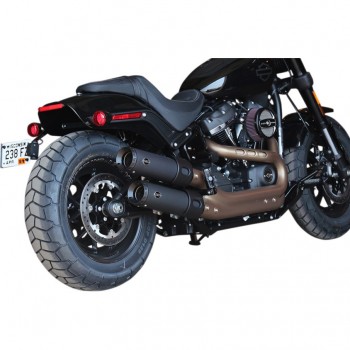 SILENCIEUX ÉCHAPPEMENTS SLIP- ON S&S GRAND NATIONAL NOIR MATTE POUR HARLEY DAVIDSON SOFTAIL FAT BOB 2018