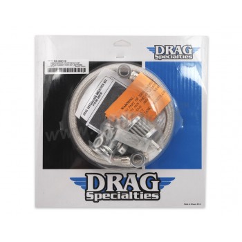 BREATHER KIT BRAIDED HOSE STEEL CRANKCASE FOR HARLEY DAVIDSON BIG TWIN '93-'15