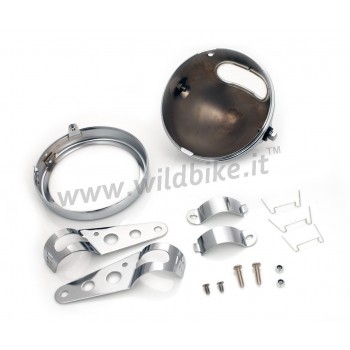 GEHÄUSE SEITENSCHEINWERFER VERCHROMT 5 3/4 "145 MM MOTORRAD