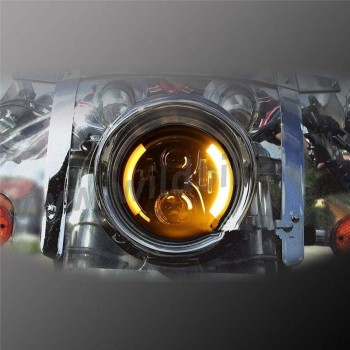 PARABOLA FARO FANALE ANTERIORE OMOLOGATO 7.7" SUPERLIGHT MULTIFUNZIONE LED PER MOTO