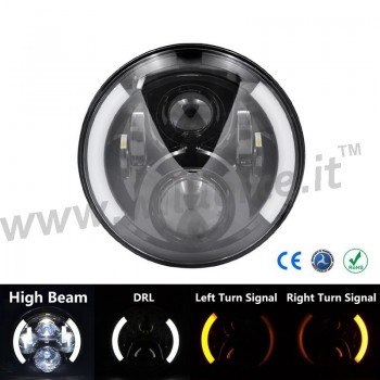 PARABOLA FARO FANALE ANTERIORE OMOLOGATO 7.7" SUPERLIGHT MULTIFUNZIONE LED PER MOTO