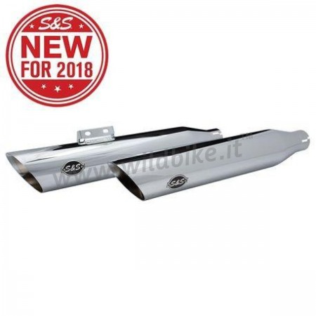 EXHAUSTS MUFFLERS S&S SLASH CUT EU APPROVED CHROME HARLEY DAVIDSON SOFTAIL M-EIGHT '18-'19