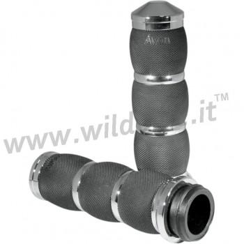 POIGNÉES AVON AIR CUSHION 3-RING COMFORT CHROME POUR HARLEY DAVIDSON SOFTAIL M-EIGHT '18-'19