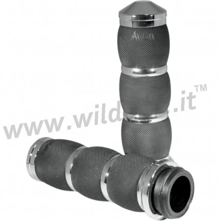 POIGNÉES AVON AIR CUSHION 3-RING COMFORT CHROME POUR HARLEY DAVIDSON SOFTAIL M-EIGHT '18-'19