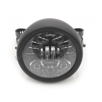 FARO FANALE ANTERIORE A LED MULTIFUNZIONE OMOLOGATO 6.5" SUPERLIGHT NERO OPACO PER MOTO