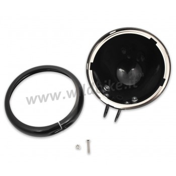 CORPO CALOTTA BATES NERA FARO FANALE DA 5-3/4” 145 MM CON MONTAGGIO INFERIORE MOTO