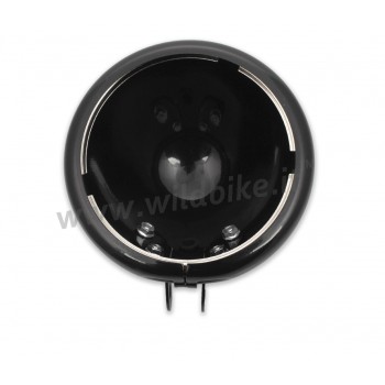 CORPO CALOTTA BATES NERA FARO FANALE DA 5-3/4” 145 MM CON MONTAGGIO INFERIORE MOTO
