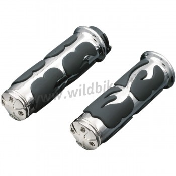 GRIPS KURYAKYN PREMIUM ISO-FLAME™ CHROME FOR HARLEY DAVIDSON SOFTAIL M-EIGHT '18-'19