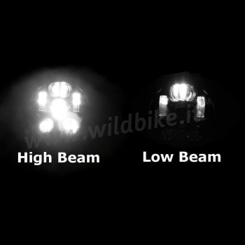 SCHEINWERFER VORDER SCHWARZ GLANZ 6 LED EU GENEMIGHT 155 MM BATES MOTORRAD