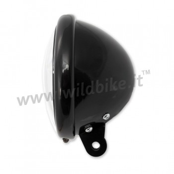 FARO FANALE ANTERIORE A LED ANELLO HALO OMOLOGATO 155 MM BATES NERO LUCIDO PER MOTO