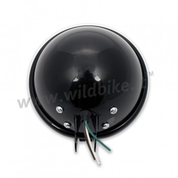 FARO FANALE ANTERIORE A LED ANELLO HALO OMOLOGATO 155 MM BATES NERO LUCIDO PER MOTO