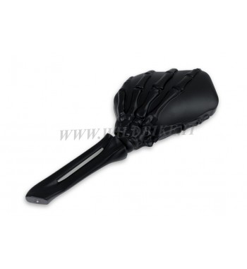 SPECCHIETTI NERI A MANO DI SCHELETRO PER MOTO CUSTOM E HARLEY