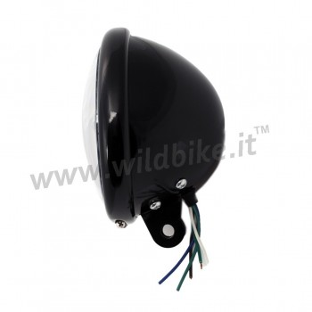 FARO FANALE ANTERIORE A LED MULTIFUNZIONE OMOLOGATO 155 MM BATES NERO LUCIDO PER MOTO