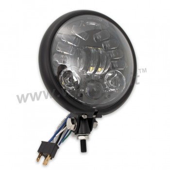 FARO FANALE ANTERIORE OMOLOGATO LED MULTIFUNZIONE 6.15" 160 MM NERO OPACO PER MOTO E HARLEY DAVIDSON