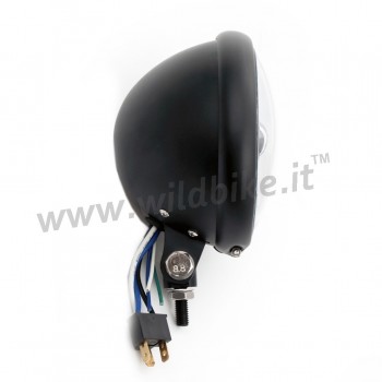 LED HEADLIGHT EU APPROVED MULTIFUNCTION 6.15" 160 MM FLAT BLACK FOR MOTORCYCLE AND HARLEY DAVIDSON