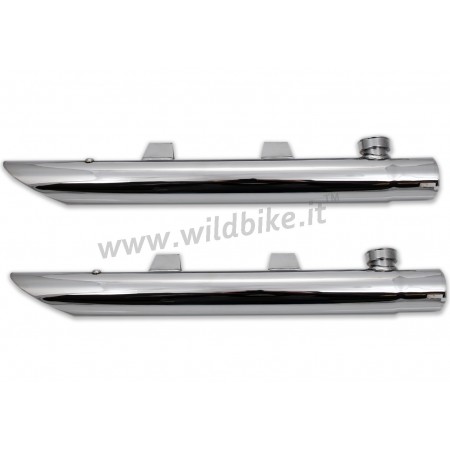 SCARICHI MARMITTE TERMINALI DRAG PIPES CROMATI HARLEY DAVIDSON XL SPORTSTER '04-'13