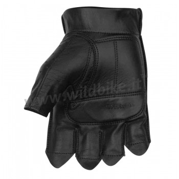 LEDER HANDSCHUHE MANN BLACK BRAND CLASSIC KURZ SCHWARZE MOTORRAD