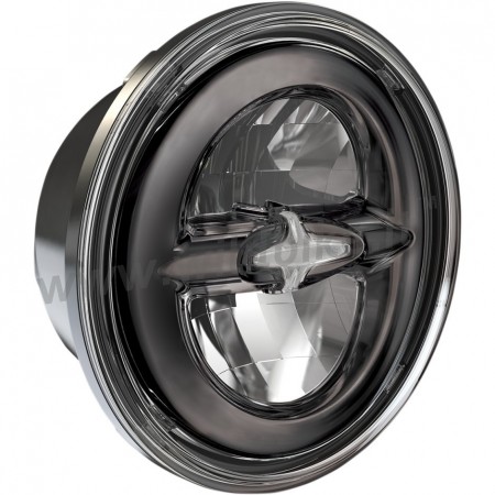 PARABOLA A PRISMA LED PER FARO ANTERIORE 5.75" NERO PER MOTO CUSTOM E HARLEY DAVIDSON