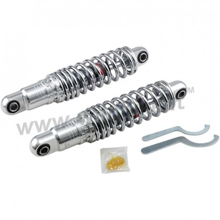 SHOCK ABSORBERS REAR PREMIUM PROGRESSIVE ADJUSTABLE 12" CHROME HARLEY DAVIDSON TOURING '86-'16